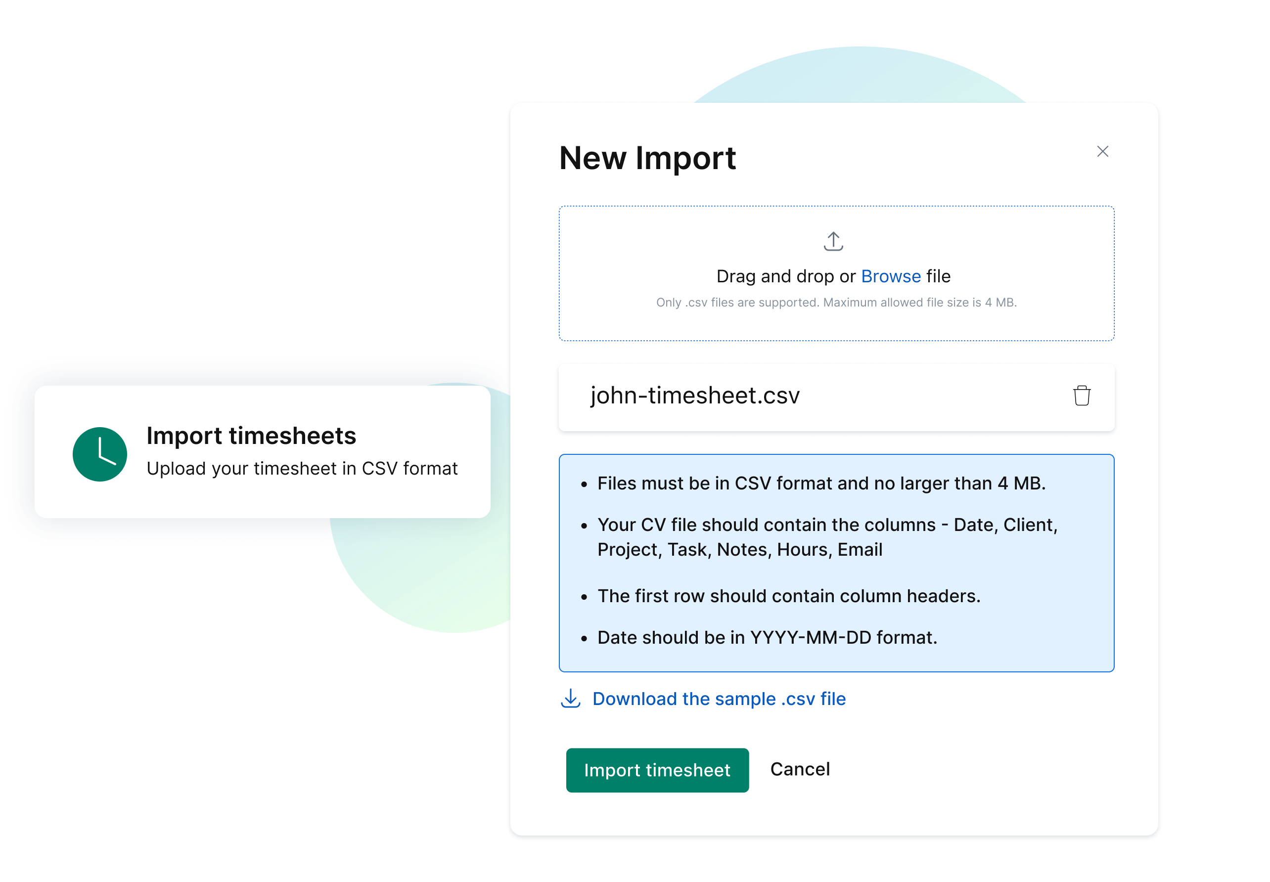 Import Timesheet