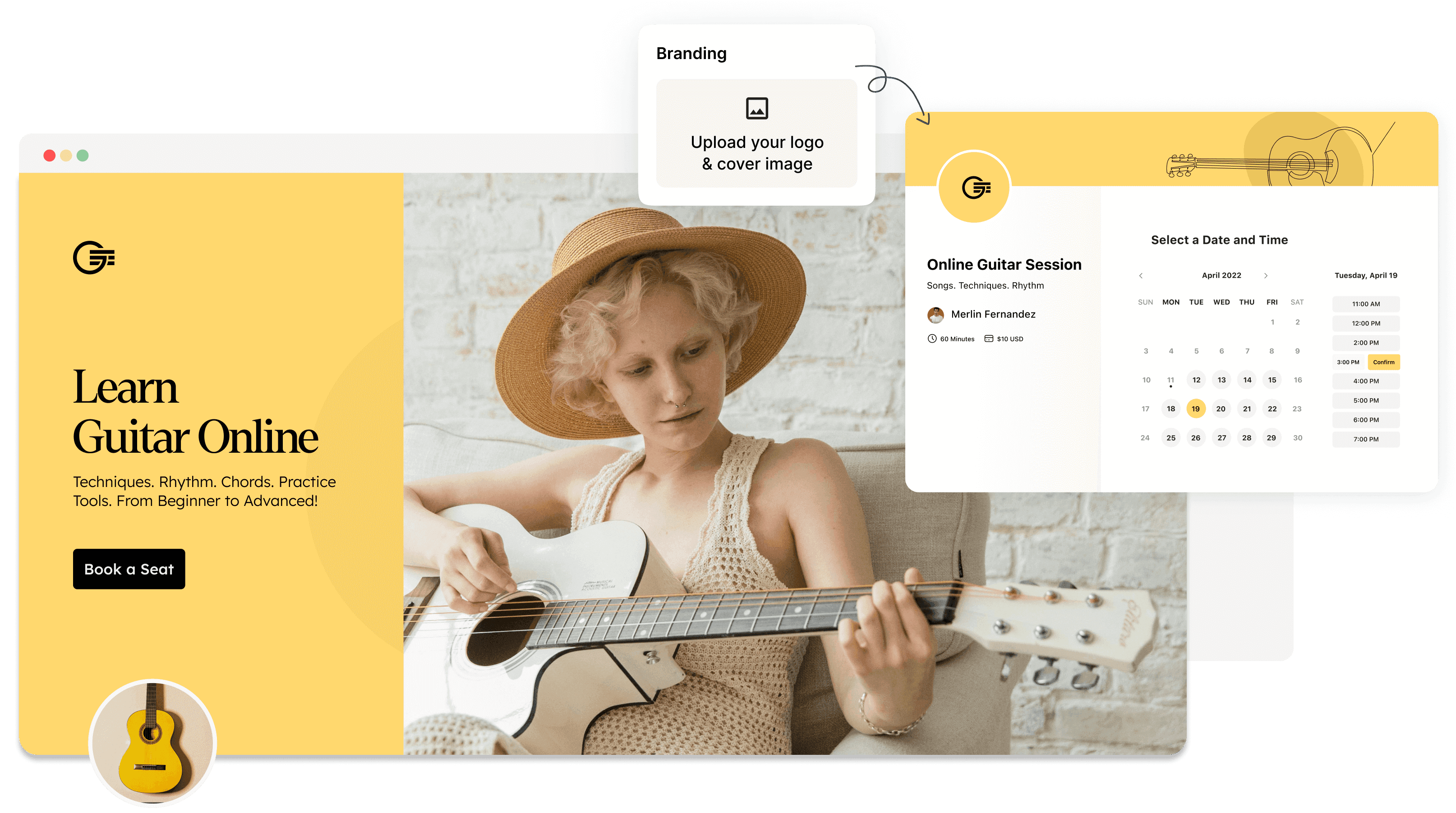 Customize your booking page to match your brand.
