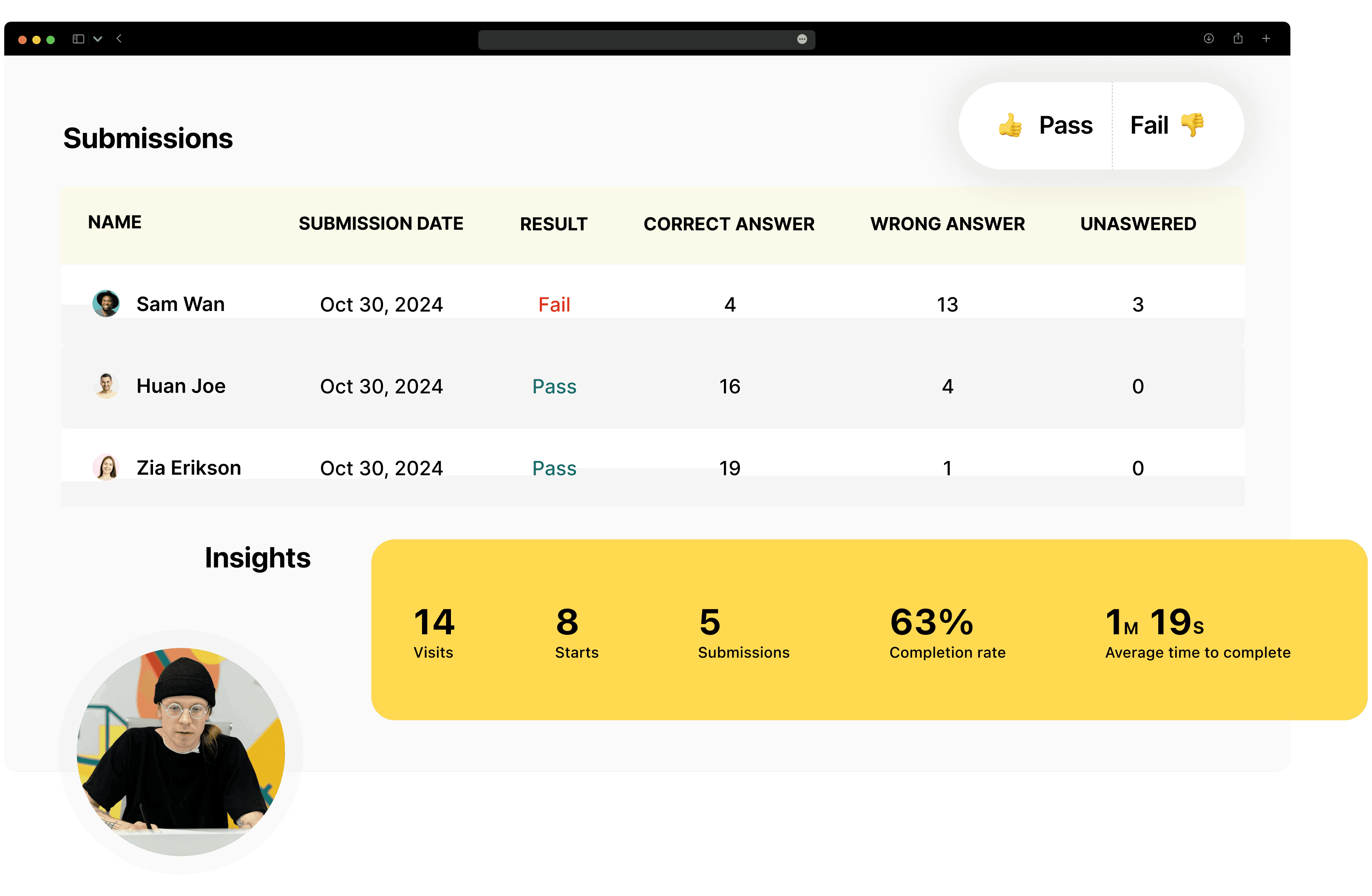 See instant results and insights.