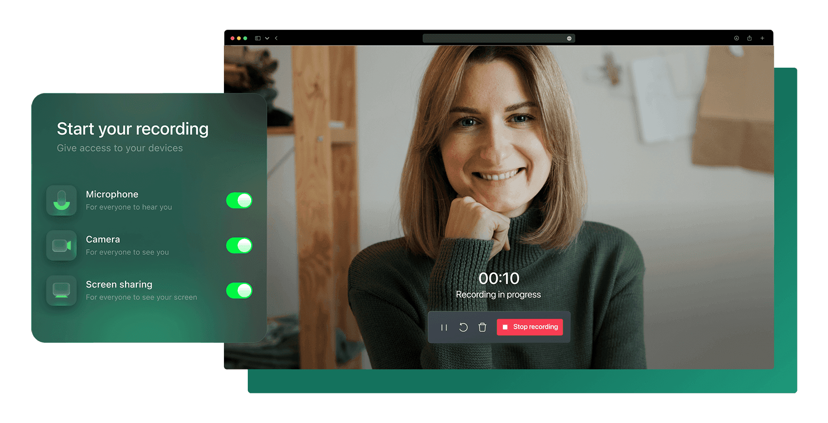 Easily record your screen & webcam